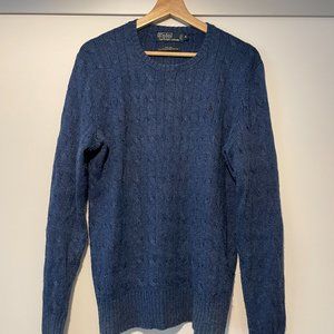 Polo Ralph Lauren Men's Cable Knit Sweater Size Medium 100% Silk